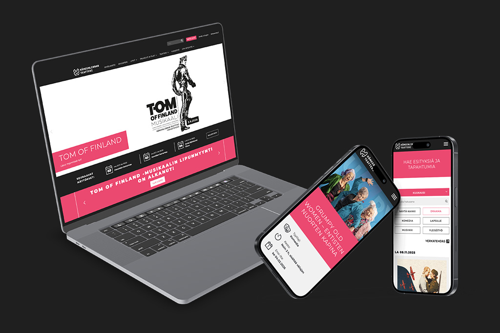 Brändiuudistus, WordPress-verkkosivut ja Lippu.fi-rajapintaintegraatio Hämeenlinnan Teatterille